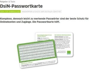 Passwort-Karte von DsiN