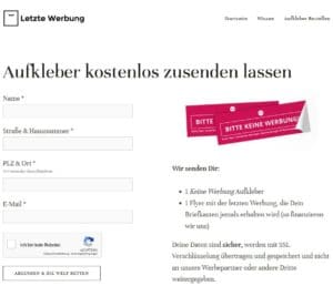 Keine Werbung Aufkleber